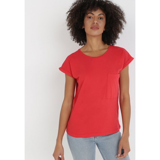 Czerwony T-shirt Haidaleia ze sklepu Born2be Odzież w kategorii Bluzki damskie - zdjęcie 131143054