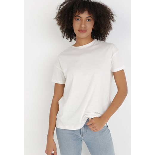Beżowy T-shirt Anteira ze sklepu Born2be Odzież w kategorii Bluzki damskie - zdjęcie 131143074
