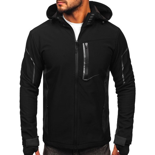 Czarna kurtka męska przejściowa softshell Denley HM191 M wyprzedaż Denley