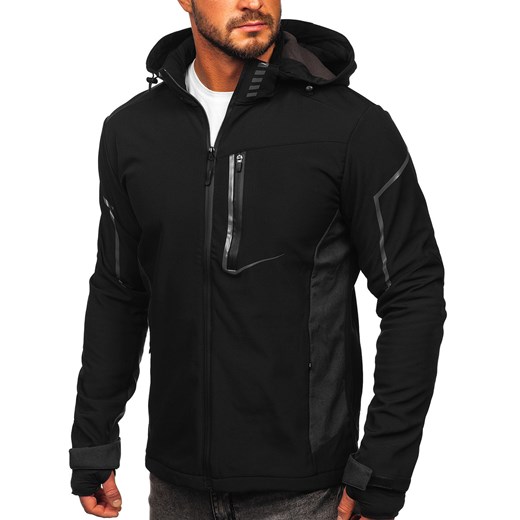 Czarna kurtka męska przejściowa softshell Denley HM191 2XL okazja Denley