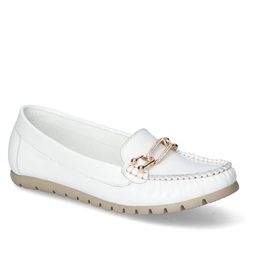 Mokasyny Lemar 10137 Białe Naplak ze sklepu Arturo-obuwie w kategorii Mokasyny damskie - zdjęcie 131170970