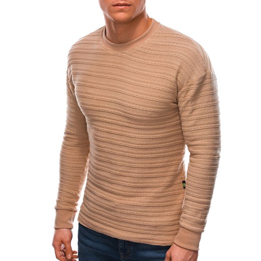 Sweter męski 208E - beżowy Edoti.com XXL Edoti.com