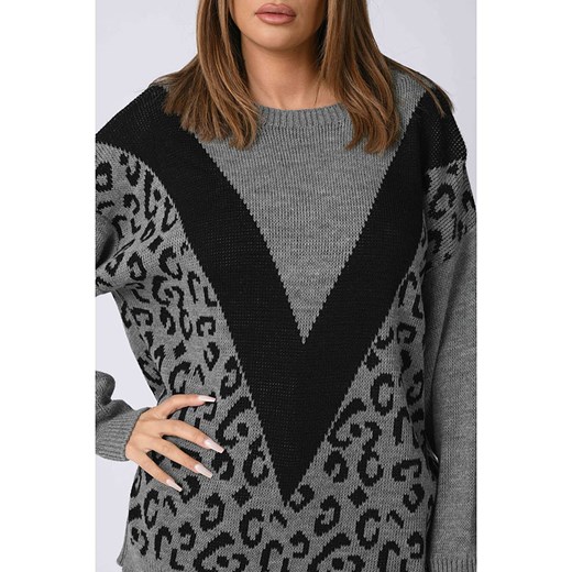 Sweter w kolorze szaro-czarnym Plus Size Company 44/46 okazyjna cena Limango Polska