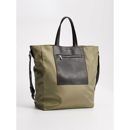 Shopper bag w kolorze oliwkowo-czarnym - (S)37 x (W)40 x (G)14 cm Diverse onesize okazja Limango Polska