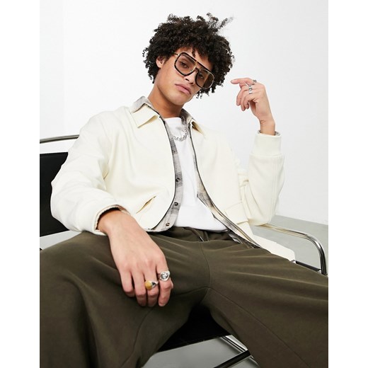 Topman – Elegancka kurtka harrington w kolorze złamanej bieli-Biały Topman XS Asos Poland