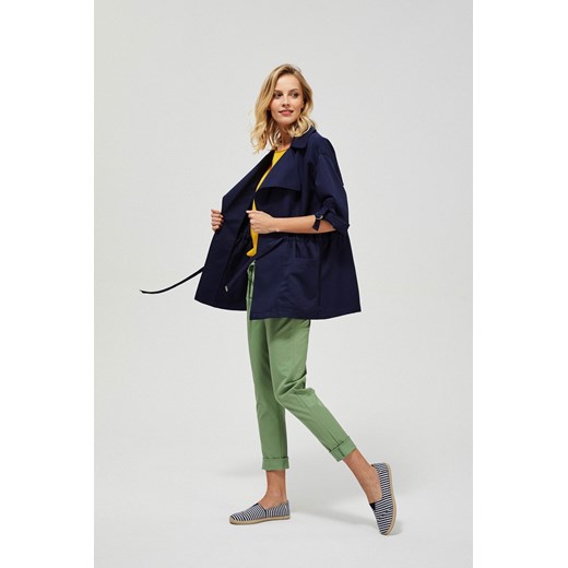 Granatowa kurtka parka oversize ze ściągaczem S wyprzedaż Moodo.pl