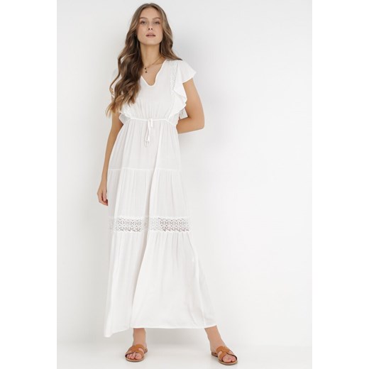 Biała Sukienka Cileis ze sklepu Born2be Odzież w kategorii Sukienki - zdjęcie 131343513