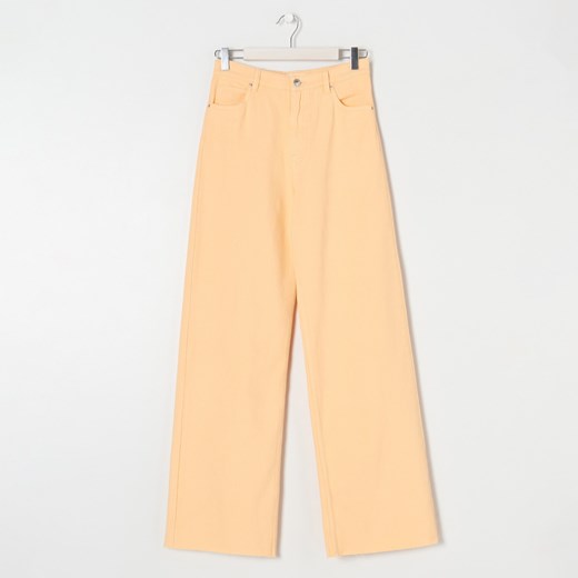 Sinsay - Jeansy wide leg high waist - Pomarańczowy Sinsay 40 Sinsay