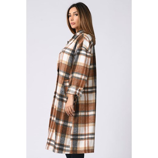 Płaszcz w kolorze jasnobrązowym Plus Size Company 52/54 wyprzedaż Limango Polska