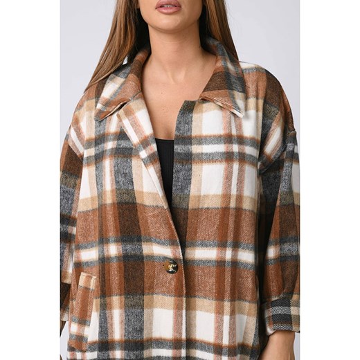 Płaszcz w kolorze jasnobrązowym Plus Size Company 44/46 wyprzedaż Limango Polska