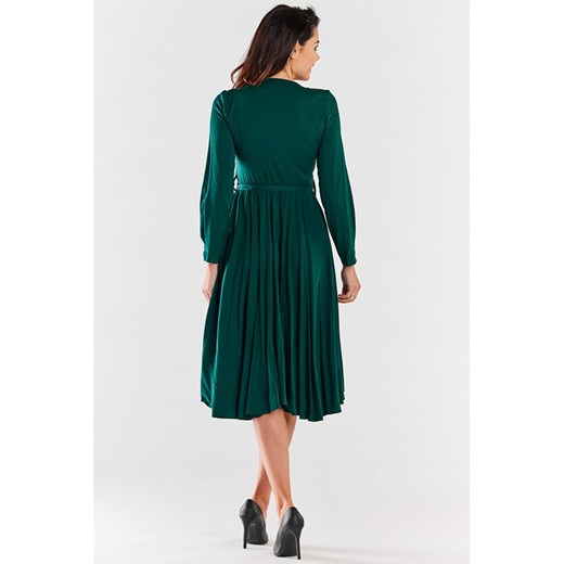 Sukienka w kolorze butelkowej zieleni M okazyjna cena Limango Polska