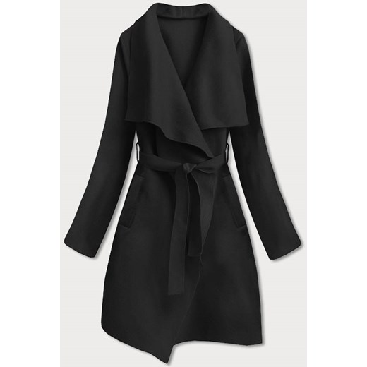 Minimalistyczny płaszcz damski czarny (747ART) ze sklepu goodlookin.pl w kategorii Płaszcze damskie - zdjęcie 131437520