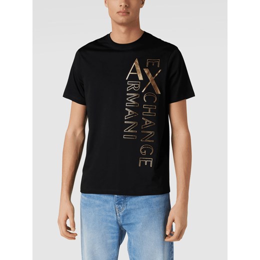 T-shirt z nadrukiem z logo z efektem metalicznym Armani Exchange L Peek&Cloppenburg 