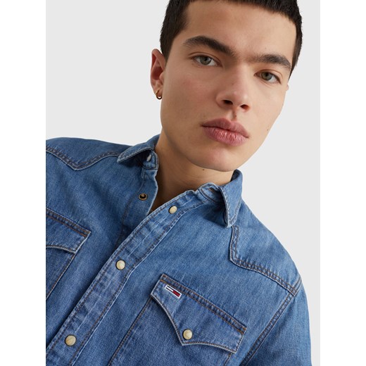 TOMMY HILFIGER MĘSKA KOSZULA JEANSOWA TJM WESTERN DENIM SHIRT BLUE DM0DM13033 XL messimo wyprzedaż