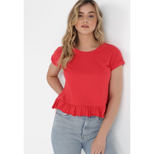 Czerwony T-shirt Panereia ze sklepu Born2be Odzież w kategorii Bluzki damskie - zdjęcie 131494660