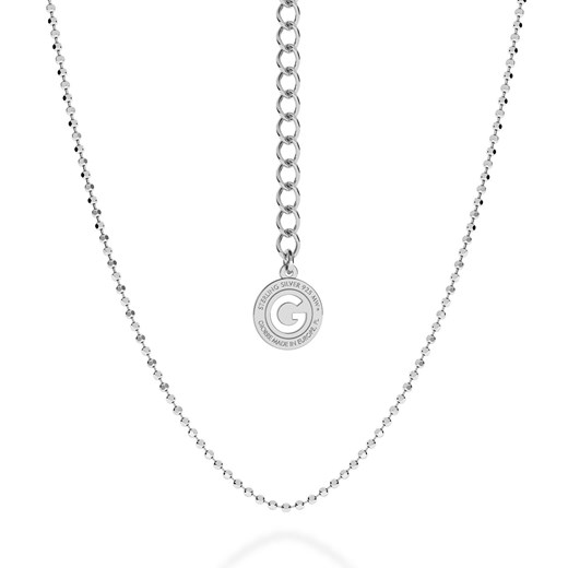 Srebrny łańcuszek z kulek, srebro 925 : Długość (cm) - 45 + 5, Srebro - kolor Giorre 55 + 5 GIORRE
