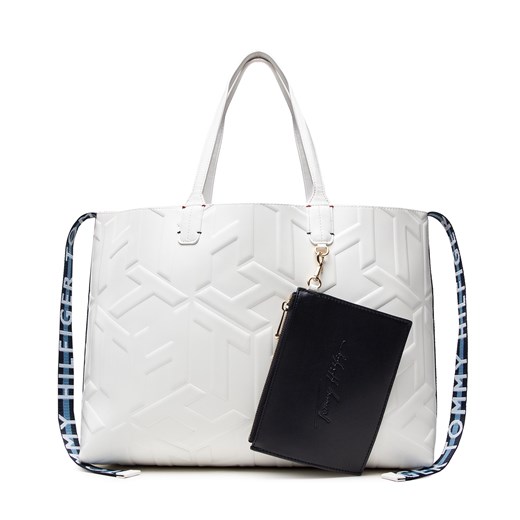 Torebka TOMMY HILFIGER - Iconic Tommy Tote Mono AW0AW11072 Ybl Tommy Hilfiger eobuwie.pl