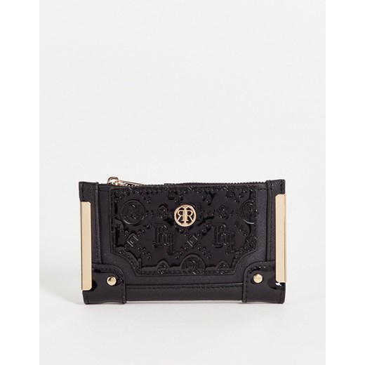 River Island – Czarna mała lakierowana torebka z tłoczonym monogramem-Black River Island No Size Asos Poland