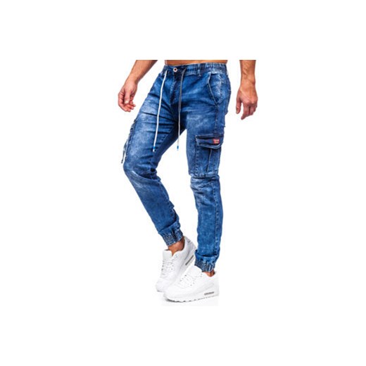 Granatowe spodnie jeansowe bojówki męskie Denley TF131 L Denley okazyjna cena
