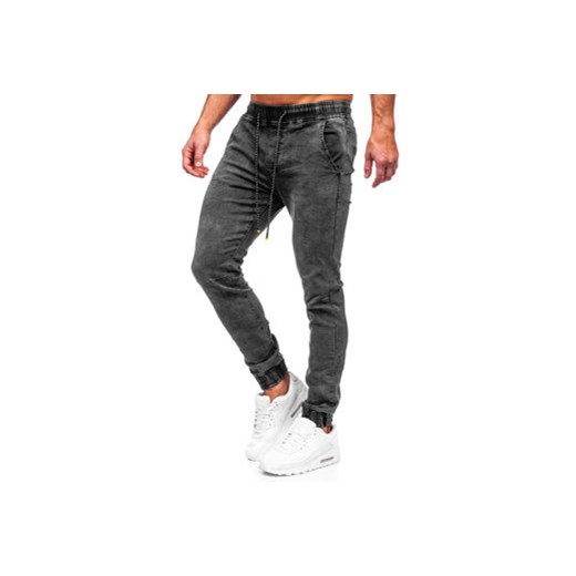 Czarne joggery spodnie jeansowe męskie Denley TF123 M okazyjna cena Denley