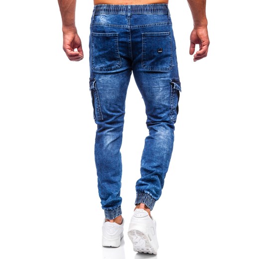 Granatowe spodnie jeansowe bojówki męskie Denley TF131 L promocja Denley