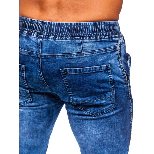 Granatowe joggery spodnie jeansowe męskie Denley TF127 S okazja Denley