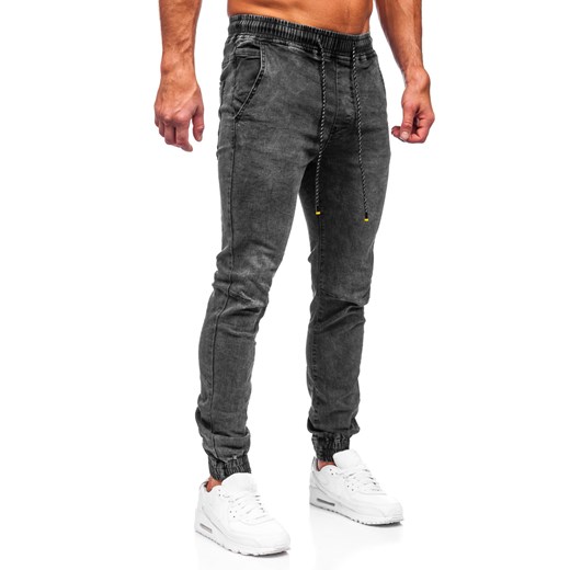 Czarne joggery spodnie jeansowe męskie Denley TF123 2XL okazja Denley