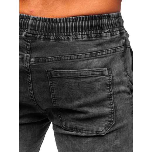 Czarne joggery spodnie jeansowe męskie Denley TF123 XL promocja Denley