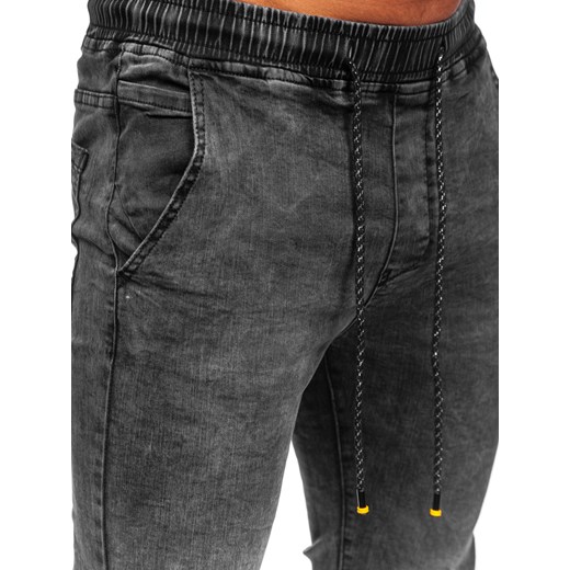Czarne joggery spodnie jeansowe męskie Denley TF123 S Denley okazja