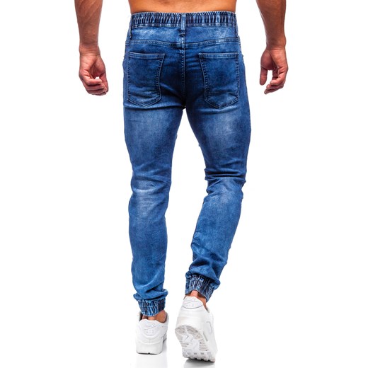 Granatowe joggery spodnie jeansowe męskie Denley TF132 XL Denley wyprzedaż
