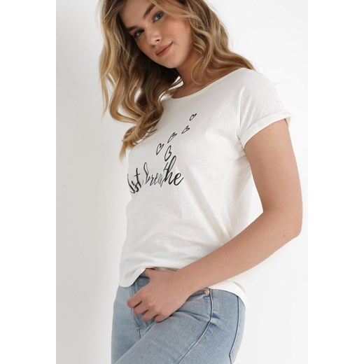 Jasnobeżowy T-shirt Evesilea 2XL Born2be Odzież
