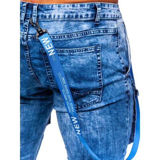 Granatowe spodnie bojówki jeansowe męskie Denley TF145 35/XL Denley wyprzedaż