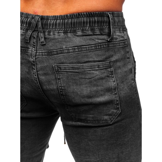 Czarne spodnie bojówki jeansowe męskie Denley TF167 M okazja Denley