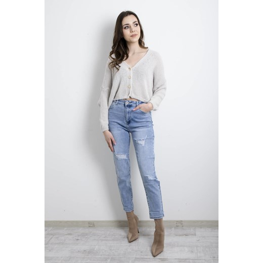 SWETER KARDIGAN ZAPINANY NA GUZIKI- SZARY Olika uniwersalny olika.com.pl