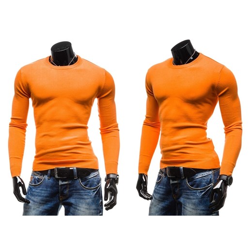Sweter męski GLO-STORY 5985 pomarańczowy - BRĄZOWY denley-pl pomaranczowy jesień