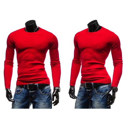 Sweter męski GLO-STORY 5985 czerwony - CZERWONY denley-pl czerwony jesień