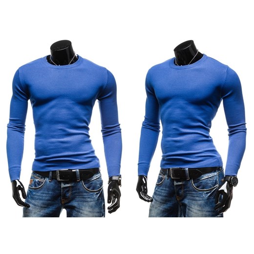 Sweter męski GLO-STORY 5985 niebieski - NIEBIESKI denley-pl niebieski jesień
