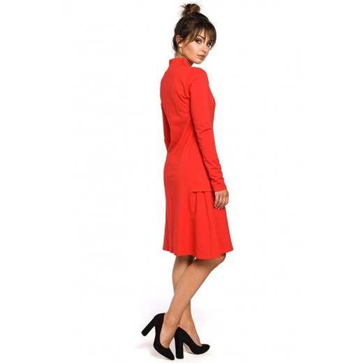 Sukienka z klinami i wstawkami ze ściągacza - czerwona Be 36 (S) promocja Jesteś Modna