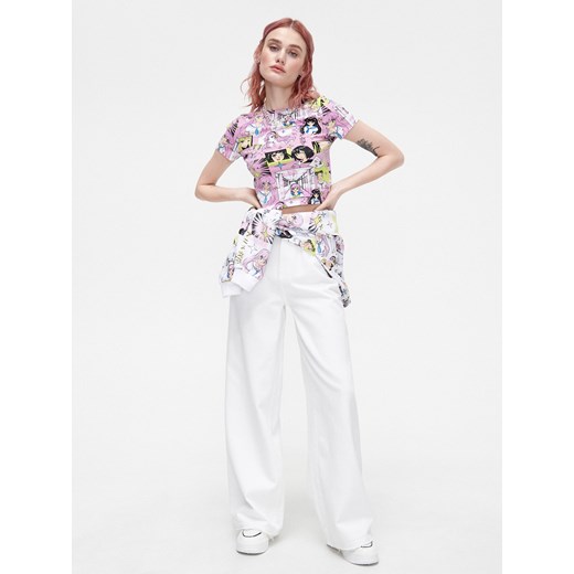 Cropp - Białe jeansy wide leg - Biały Cropp 42 Cropp