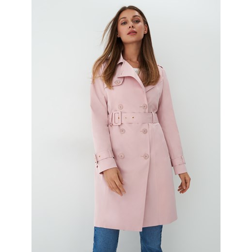 Mohito - Dwurzędowy trencz - Różowy Mohito 38 Mohito