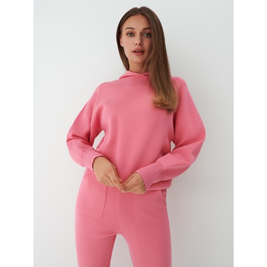 Mohito - Swetrowa bluza z kapturem - Różowy Mohito L Mohito