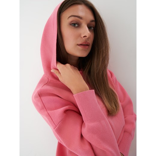 Mohito - Swetrowa bluza z kapturem - Różowy Mohito XXS Mohito