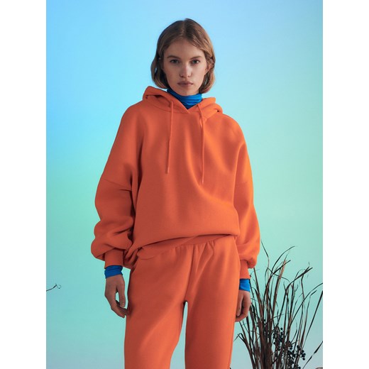 Reserved - Bluza z dresowej dzianiny - Pomarańczowy Reserved S Reserved