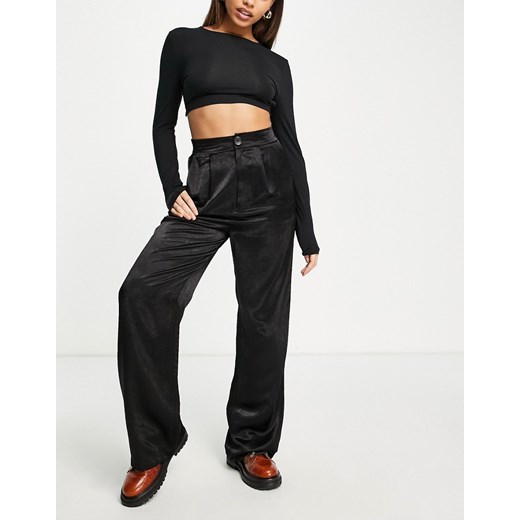 Stradivarius – Czarne satynowe spodnie-Black 4 Asos Poland