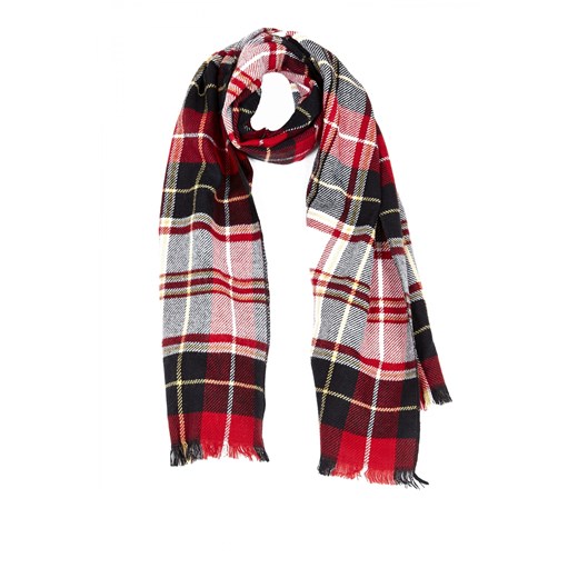 Checkered scarf terranova czerwony flanelowe
