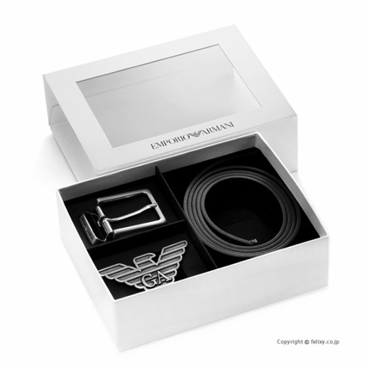 EMPORIO ARMANI skórzany męski pasek zestaw GIFT BOX 2022 Emporio Armani EITALIA