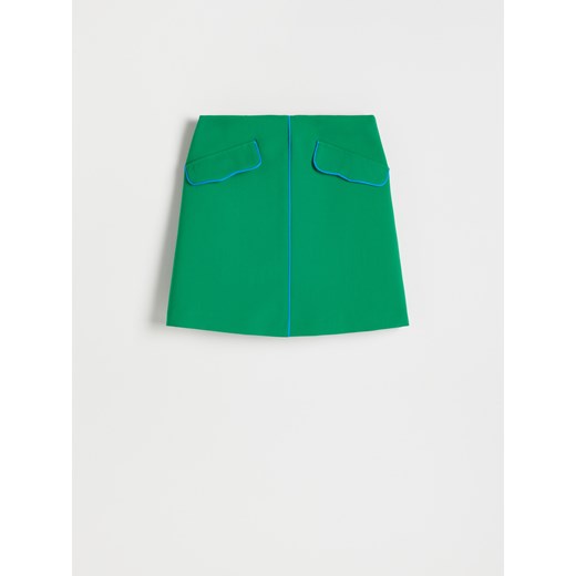 Reserved - Dzianinowa spódnica z wiskozą - Zielony Reserved S Reserved