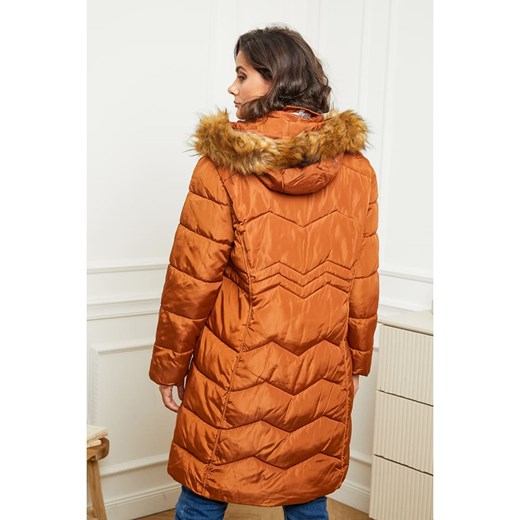 Płaszcz zimowy w kolorze pomarańczowym Rodier Manteaux XL wyprzedaż Limango Polska