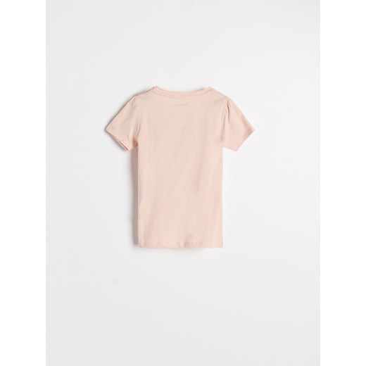 Reserved - Bawełniany t-shirt z kieszenią - Różowy Reserved 92 Reserved