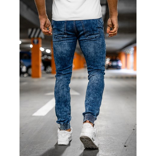 Granatowe joggery spodnie jeansowe męskie Denley TF125 M Denley okazja